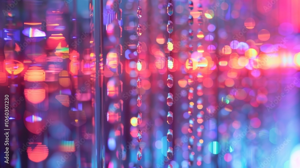 Poster a closeup of a light and sound installation captures the multisensory experience created by the arti
