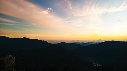 sunset in the mountains