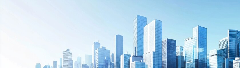 Obraz premium Majestic Skyscrapers Reaching for the Sky: A Modern City Skyline