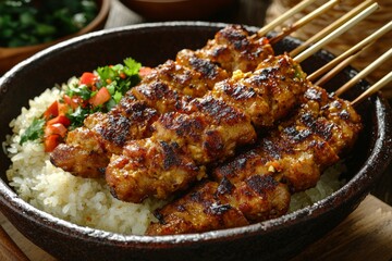 Fototapeta premium Indonesian Satay Food Menu