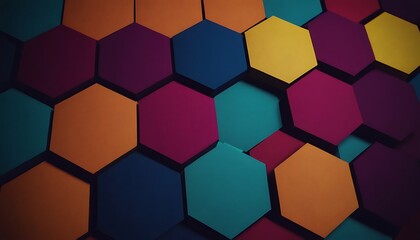 Minimalistic Abstract Red Hexagons Background with Soft Ambient Lighting and Copy-Space,futuristic, copy space, design element, abstract, hexagon, red, background,86