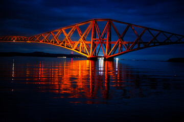 The impressive architecture of Forth Bridge in Edinburgh