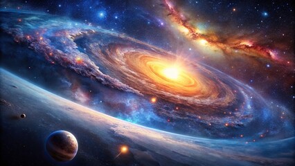 Obraz premium Stunning macro images of cosmic exploration in galaxies and nebulae