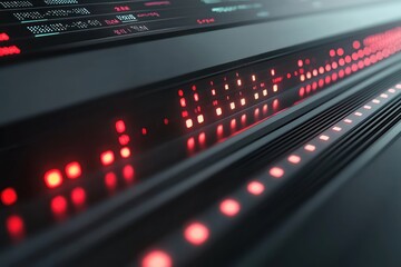 Three-dimensional depiction of a stock ticker, displaying live market prices.