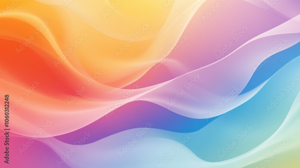 Poster vibrant swirling waves of colorful abstract gradient background