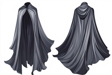 Naklejka premium Elegant cape design with refined contours and stylish folds displayed in a front view against a white backdrop.