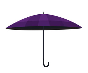 Dark purple man umbrella for rainy autumn or spring weather. Flat vector illustration isolated on transparent background.