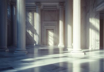 Obraz premium Marble Columns Hallway.