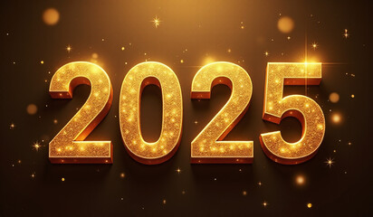 brown gold festive banner sparkles new year celebration