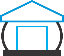 home icon black yellow and red outline 
