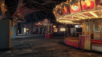 Obraz premium Abandoned Carnival interior