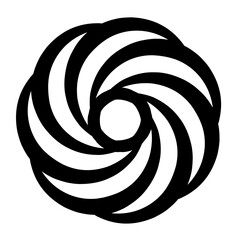 black silhouette abstract rose logo sign