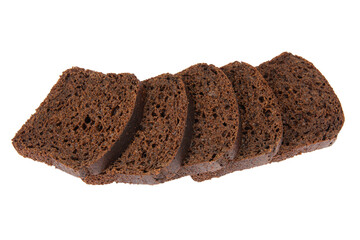 Sliced Rye bread isolated on white background