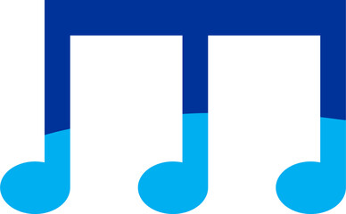 music note sign blue and dark blue 