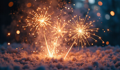 fireworks light beautiful holiday scene sparkling visuals space add text