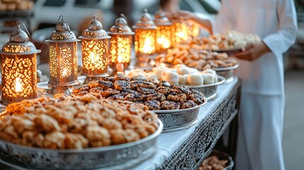 Arabian Feast: A Table of Delights Illuminated by Lanterns