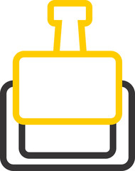 box and docker sign blue black and yellow 