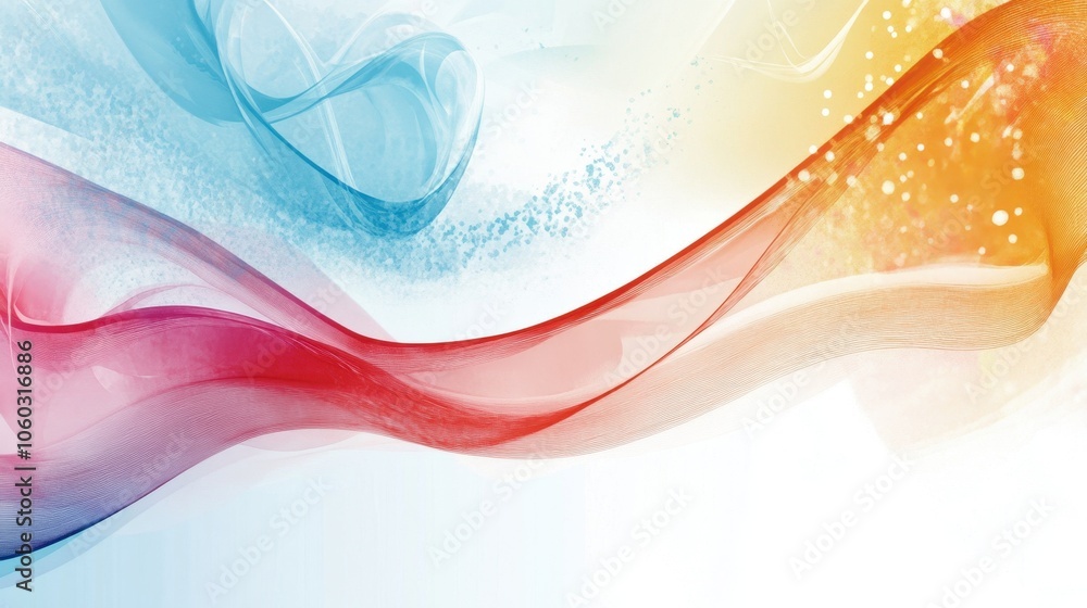 Poster vibrant fluid abstraction with flowing waves of color