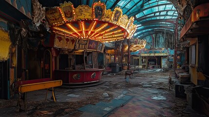 Abandoned Carnival interior