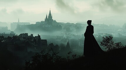 Obraz premium Perched on a hill, Saint Genevieve gracefully dominates the skyline, blending elegance with rich history.