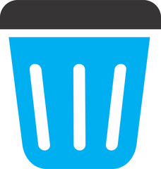 dustbin symbol blue and black cover 
