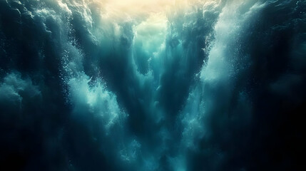 Fototapeta premium Underwater Waterfall Realistic Image