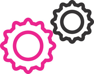 gear icon pink and black 