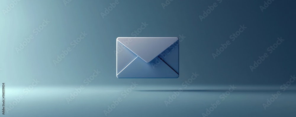 Poster minimalistic glyph icon of an email envelope featuring an '@' seal.