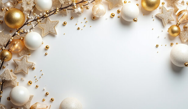 gold white decorations decorate christmas background holiday theme festive style cards invitations