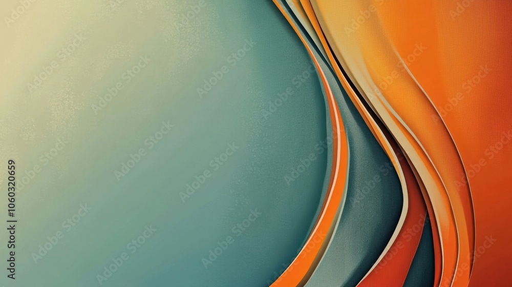 Poster vibrant abstract curves: a journey in color and form