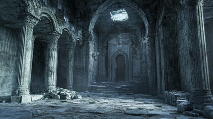 Fototapeta premium Ancient Ruins with Hidden Horrors interior