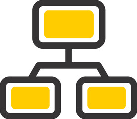 networking symbol black and yellow 