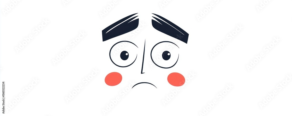 Poster detailed line icon illustrating an abstract expression of concern.