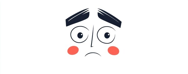 Naklejka premium Detailed line icon illustrating an abstract expression of concern.