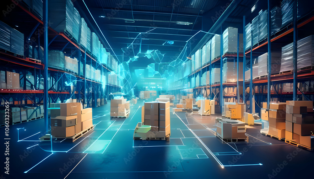 Poster smart warehouse management system using augmented reality technology to identify package pic