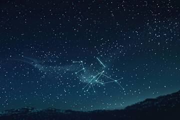 Fototapeta premium Astrological composition with empty starry sky for zodiac sign symbol