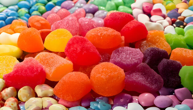 Sour Candy Varieties- Explore the colorful world of sour candies in various shapes and flavo