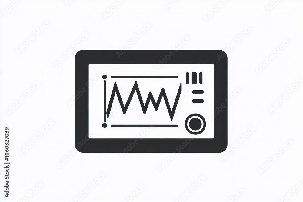 Poster detailed line icon of a forward arrow, symbolizing direction and forward motion.