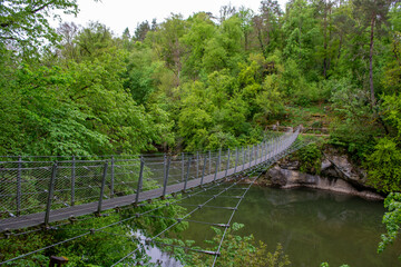 New suspension bridge in the Upper Danube Valley near Inzigkofen