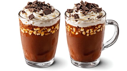 Indulge in rich chocolatey drinks topped with creamy whipped delight