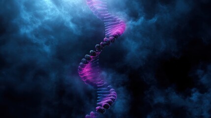 Abstract DNA Helix with Dynamic Colors and Effects