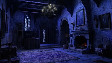 Obraz premium Haunted Castle Mountain interior 