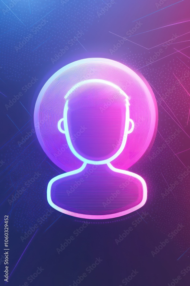 Aufkleber high-resolution 3d visualization of a community manager with an avatar bubble.