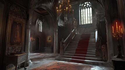 Obraz premium Haunted Castle Mountain interior 