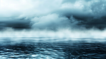 Obraz premium A blue sky with clouds and a horizon. The horizon is in the background