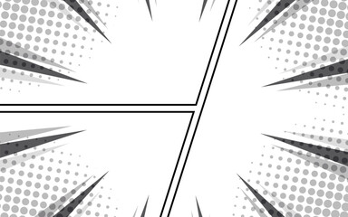 Comic book page template with radial effect