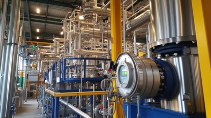 High-tech fuel processing unit ensuring precision and efficiency in a modern biofuel facility