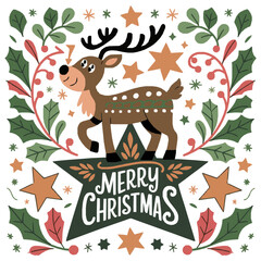 Obraz premium Adorable Reindeer Christmas T-Shirt Designs for Festive Outfits