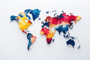 Colorful world map showing global diversity and interconnection