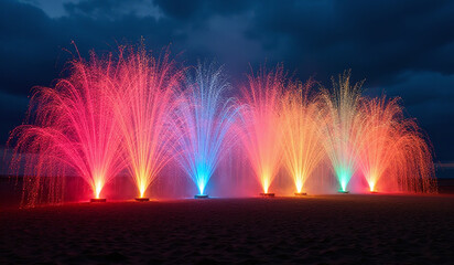vibrant lights create beautiful displays colorful flames evening sky special occasions